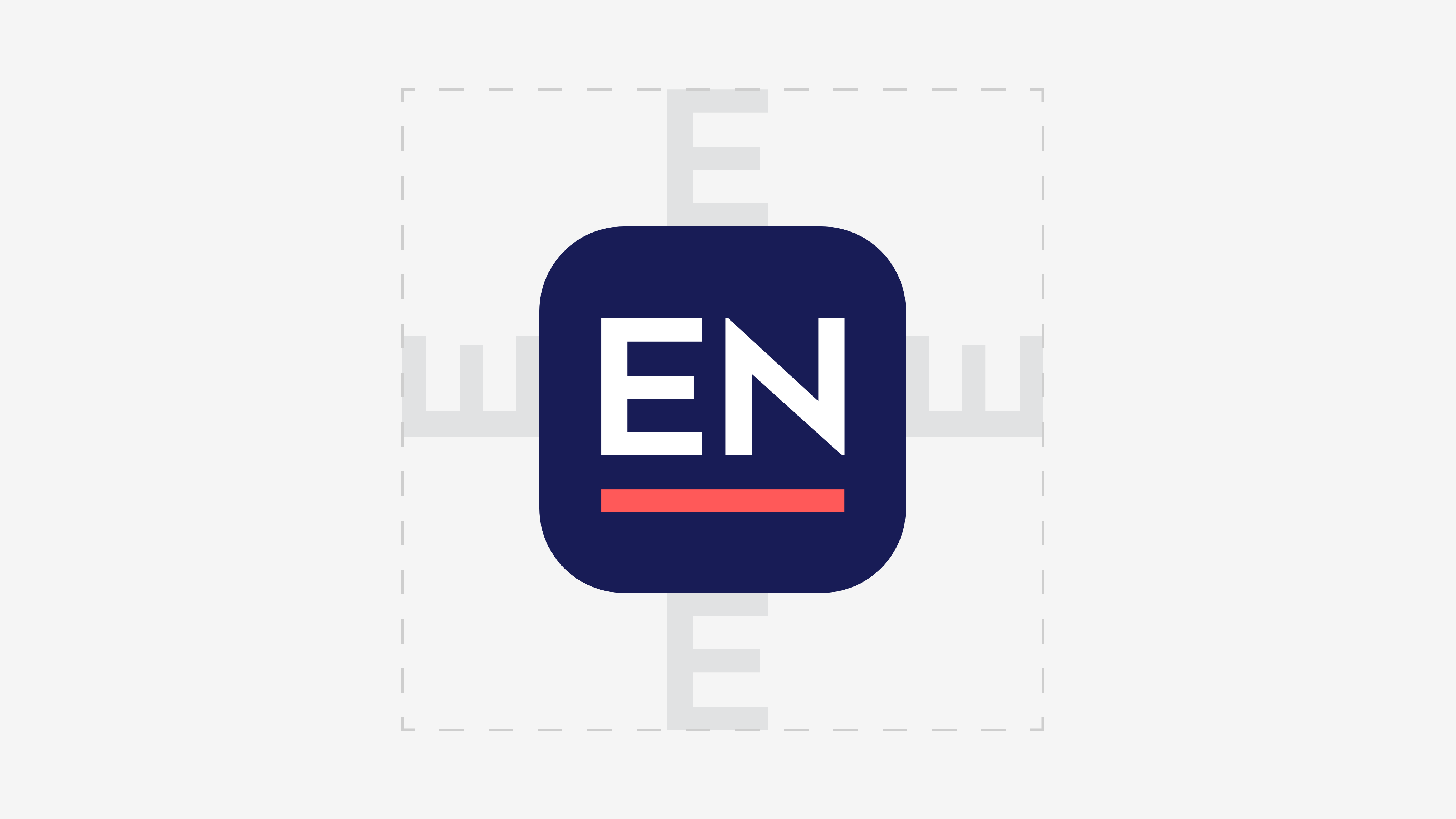 Entur-appen sitt ikon, med frisonen rundt tilsvarende fontstørrelsen.